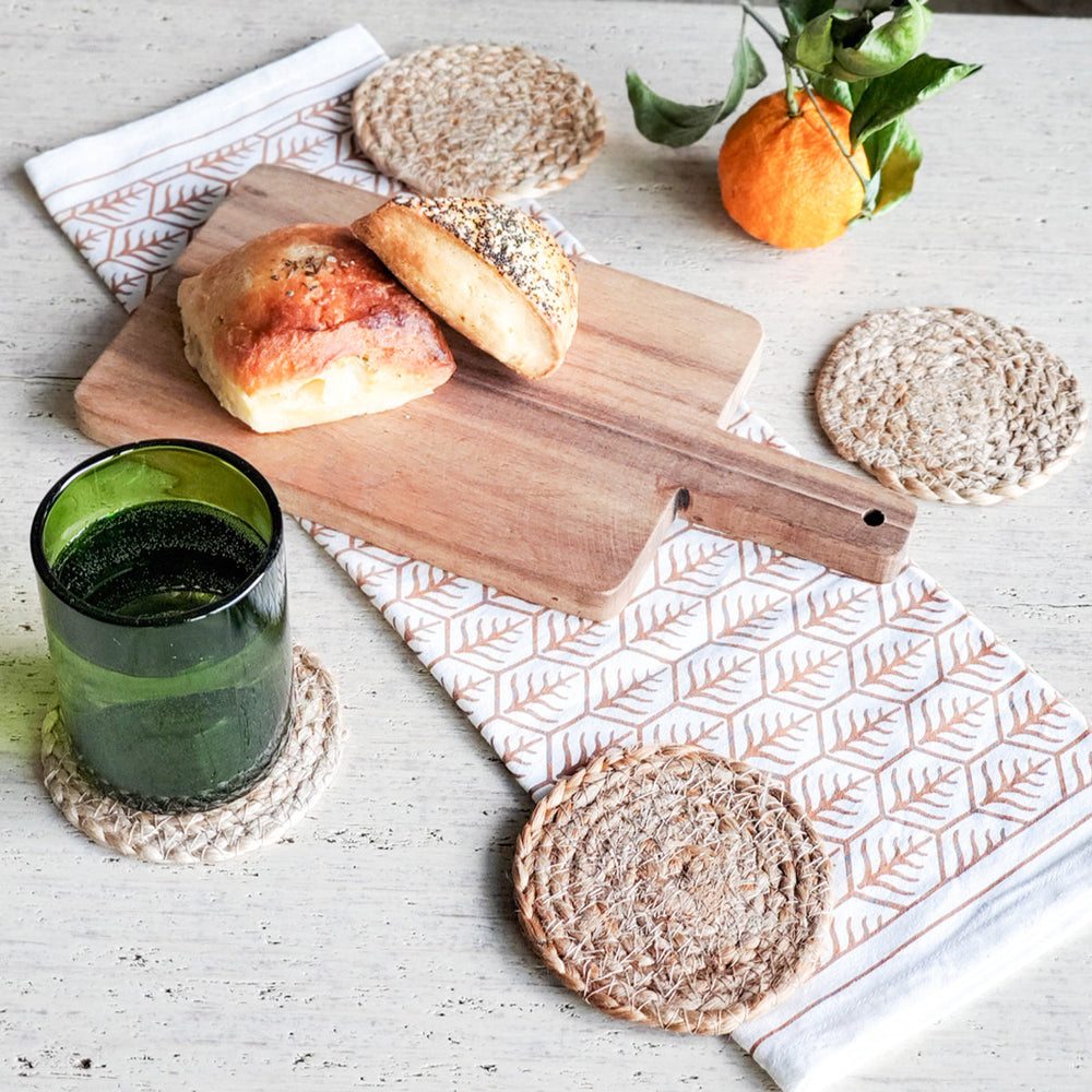 Kata Jute Drink Coaster, Natural - Set of 4