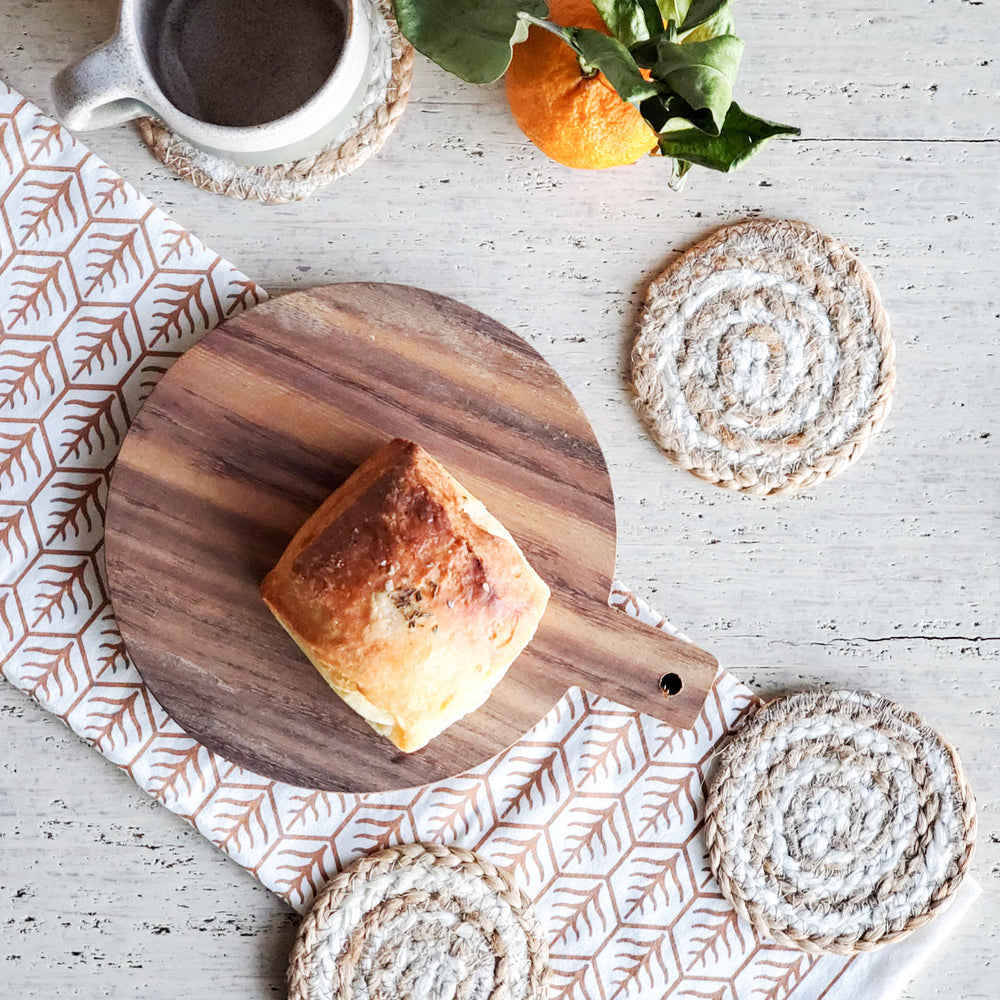 Kata Spiral Drink Coaster, Natural - Set of 4