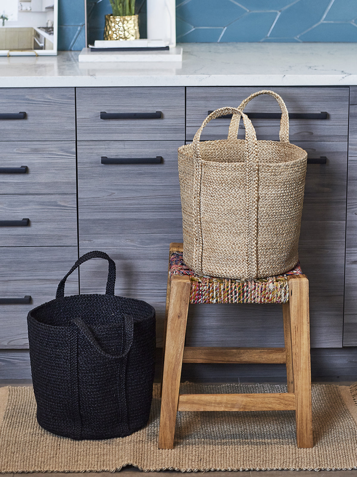 Kata Basket with Handle, Black