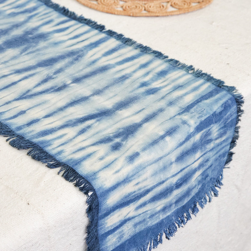 
                      
                        Tie Dye Cotton Table Runner, Indigo Blue
                      
                    