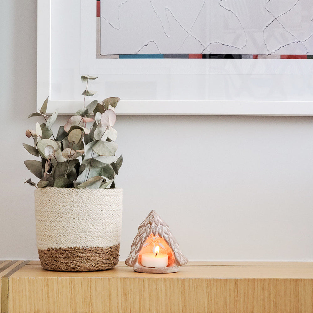 Terracotta Tea Light Candle Holder, Tree