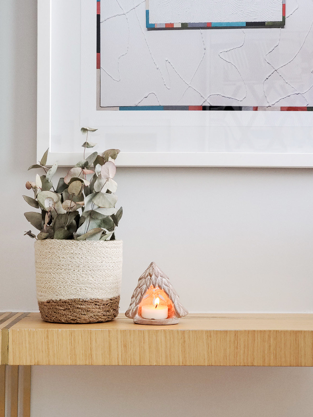 Terracotta Tea Light Candle Holder, Tree