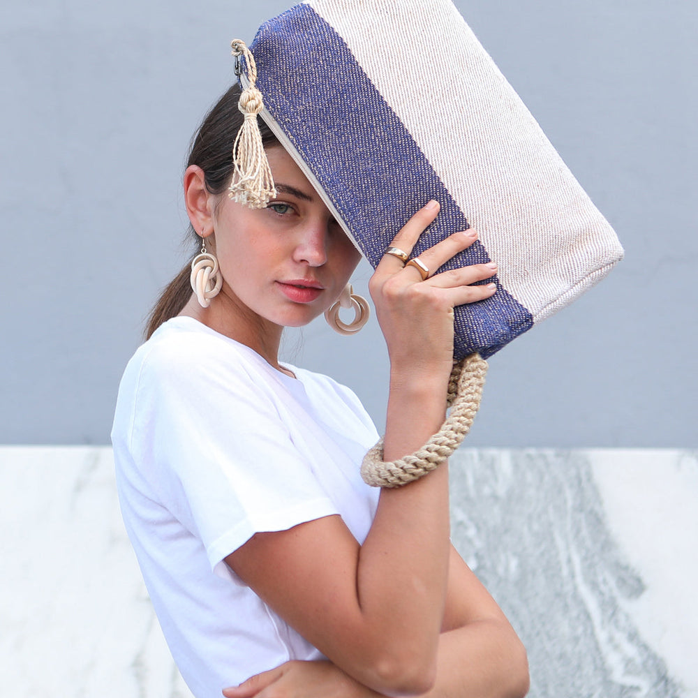 Block A Clutch, Blue