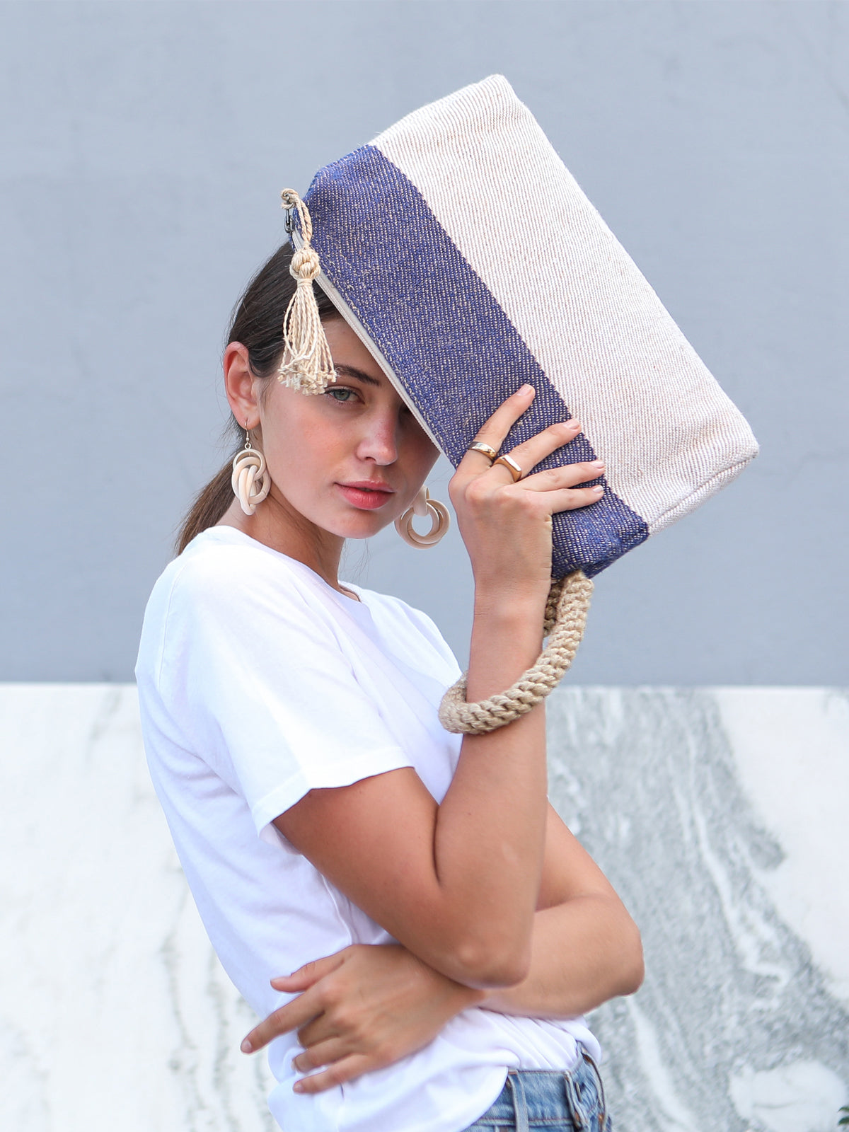 Block A Clutch, Blue