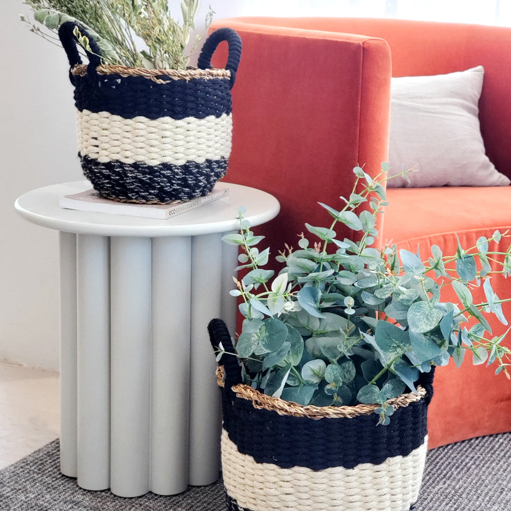 
                      
                        Ula Stripe Basket, Black
                      
                    