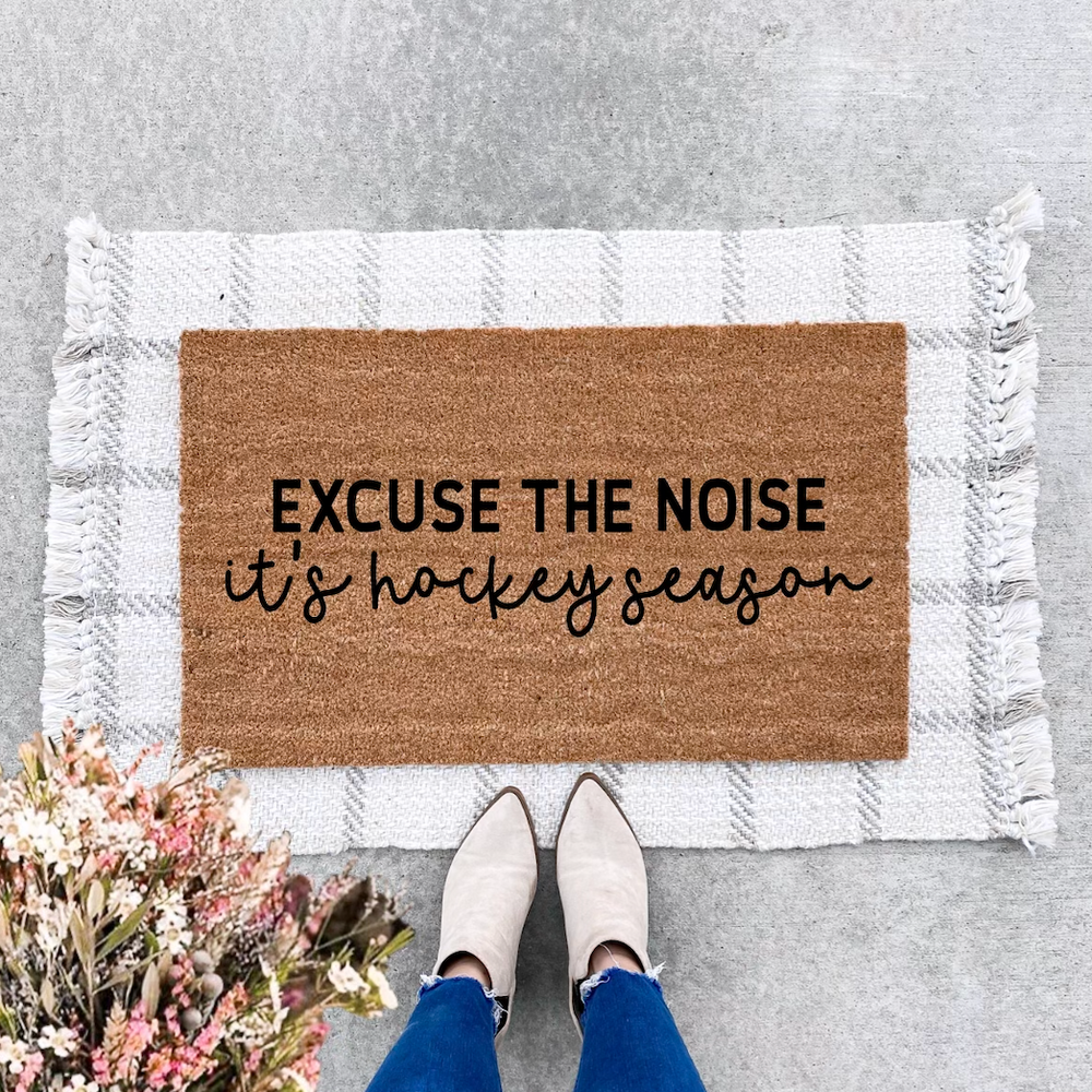 Excuse The Noise, It's Hockey Season Doormat