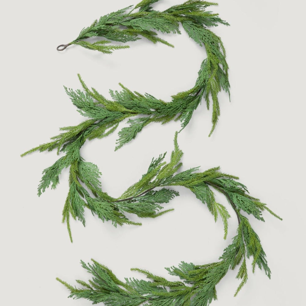UV Treated Artificial Indoor/Covered Outdoor Natural Touch Cedar Garland - 96"