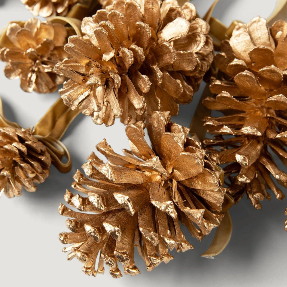 Gold Pine Cone Hanging Holiday Decoration, 21"