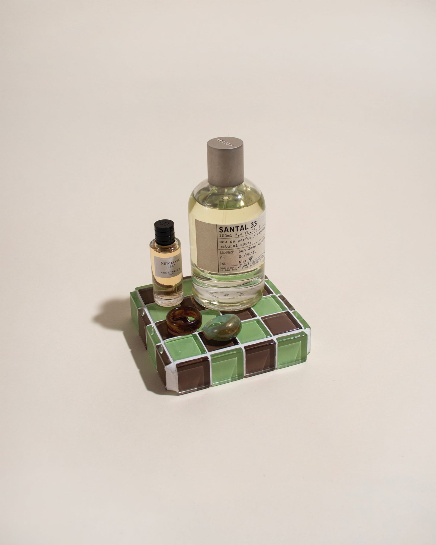 Glass Tile Cube - Mint Dark Chocolate