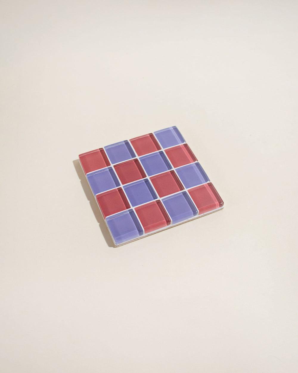 Glass Tile Coaster - Pinky Rose