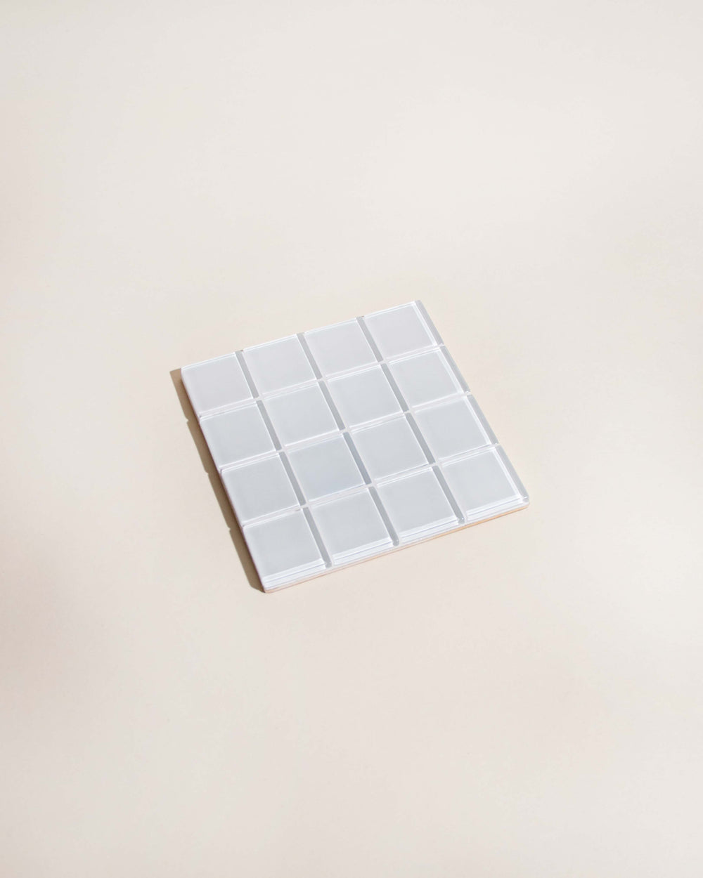 Glass Tile Coaster - Gloss - White Canvas