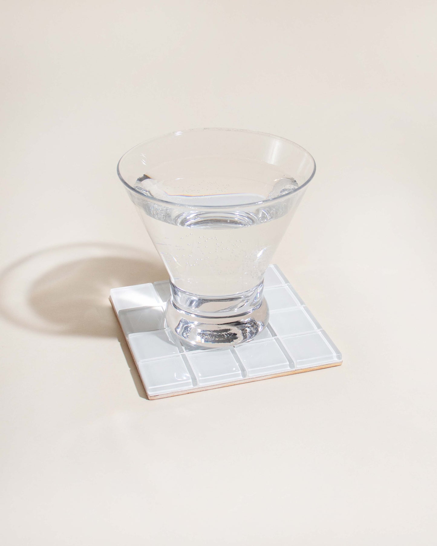 Glass Tile Coaster - Gloss - White Canvas