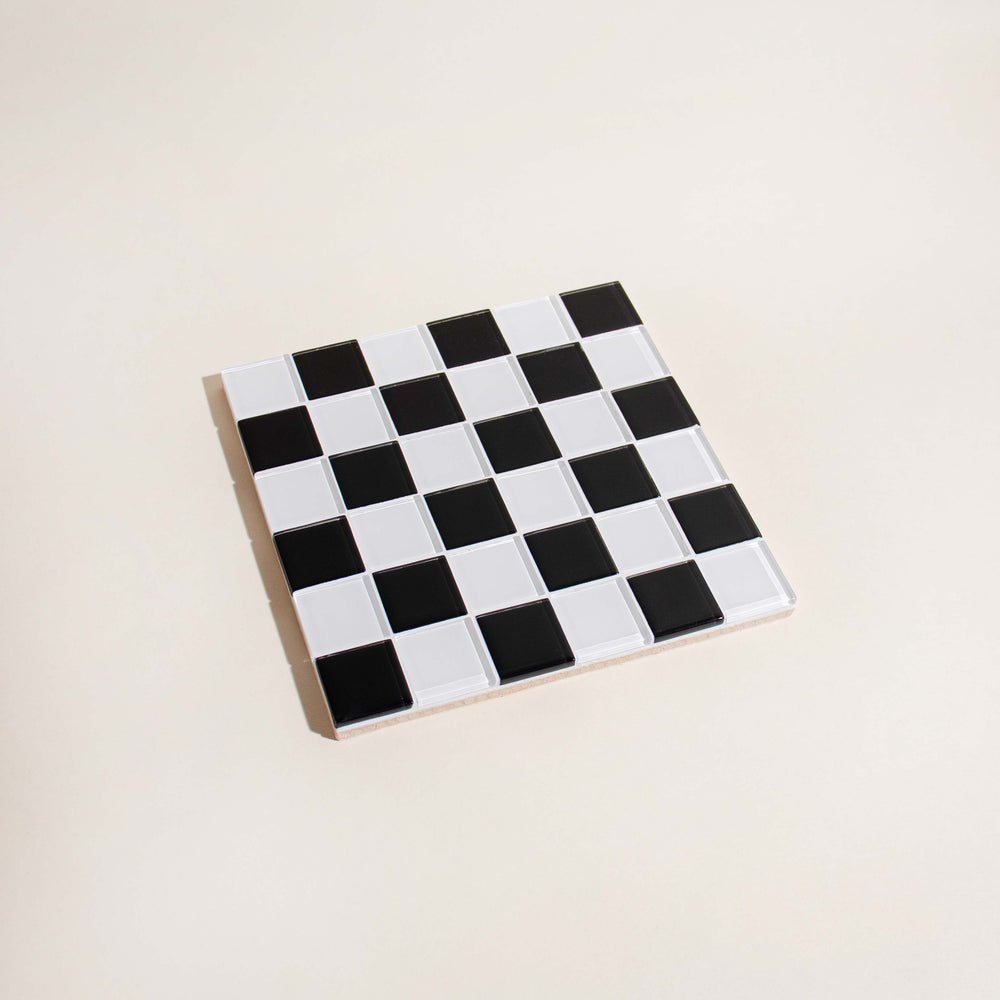 
                      
                        Glass Tile Decorative Tray - Black & White Checkered
                      
                    
