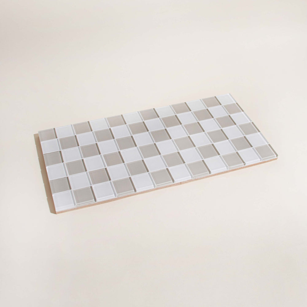 
                      
                        Glass Tile Decorative Tray - Beige & White Checkered
                      
                    