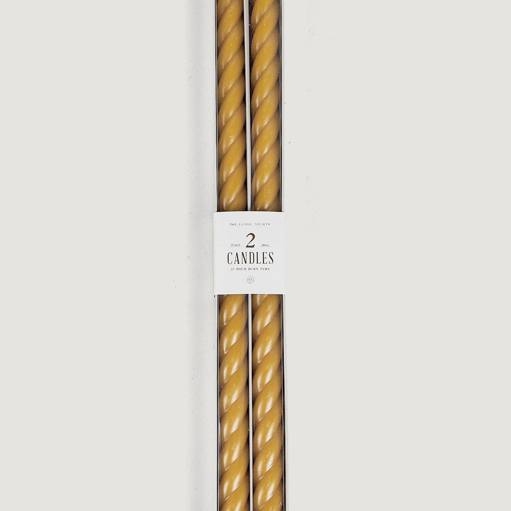 Rope Taper Candles in Caramel Hue, 18" - Pack of 2