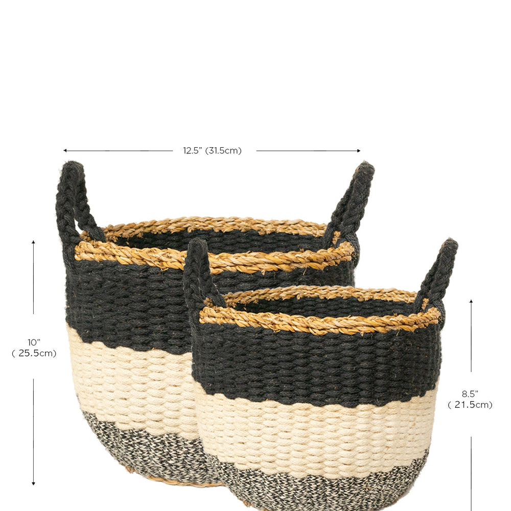 
                      
                        Ula Stripe Basket, Black
                      
                    