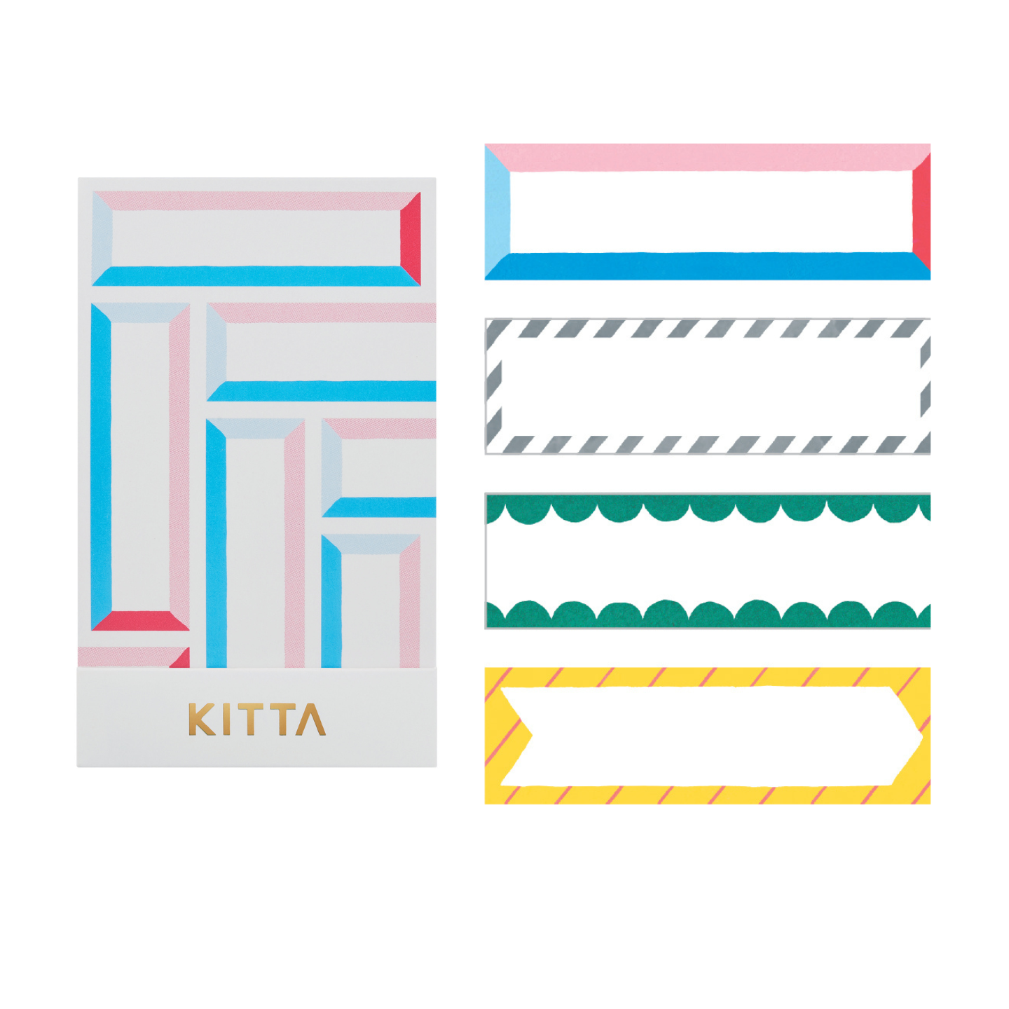 KITTA pre-cut washi tape Basic Frame 2 design by KING JIM in portable booklet format