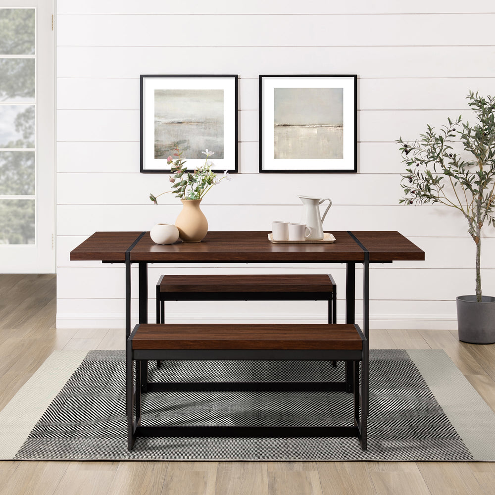 
                      
                        Vance Modern Industrial 3-Piece Metal and Wood Rectangle Dining Set
                      
                    