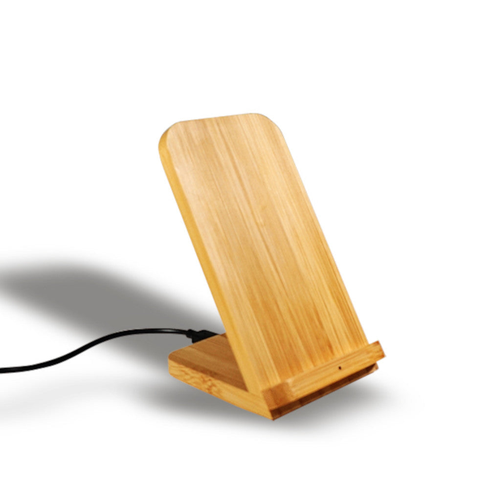 
                      
                        Solid Bamboo Desktop Phone Stand with Built-In Qi-Wireless 10W Charger
                      
                    