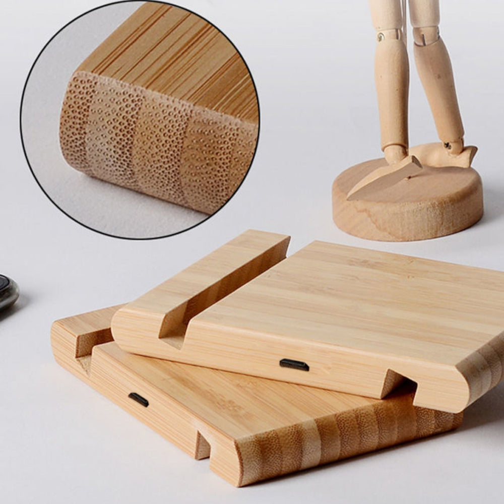 
                      
                        Solid Bamboo Pocket Phone Stand with Wireless Charger
                      
                    