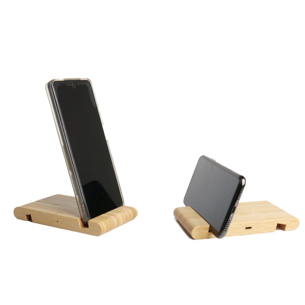 
                      
                        Solid Bamboo Pocket Phone Stand with Wireless Charger
                      
                    