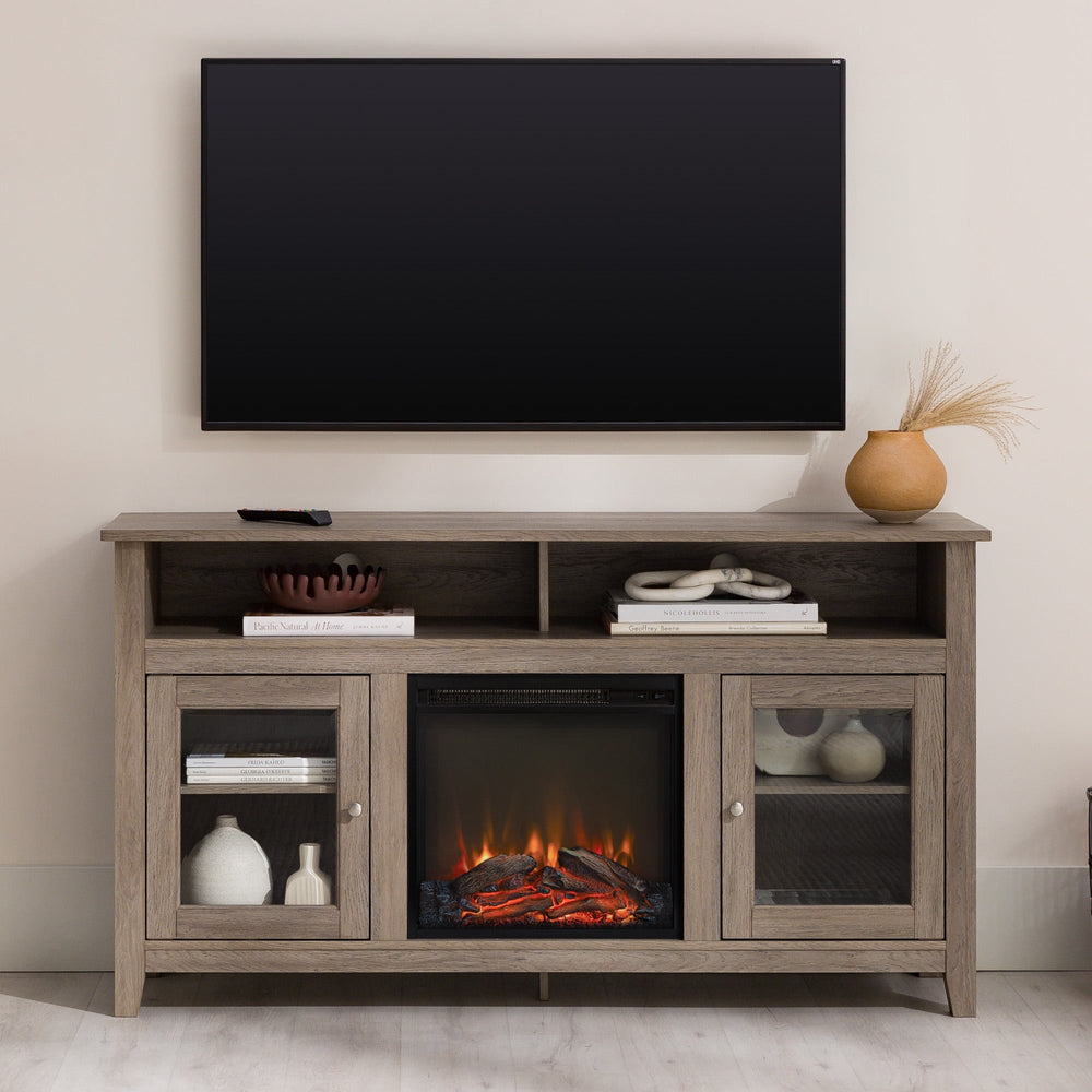 
                      
                        Wasatch 58" Transitional Fireplace Glass Wood TV Stand
                      
                    