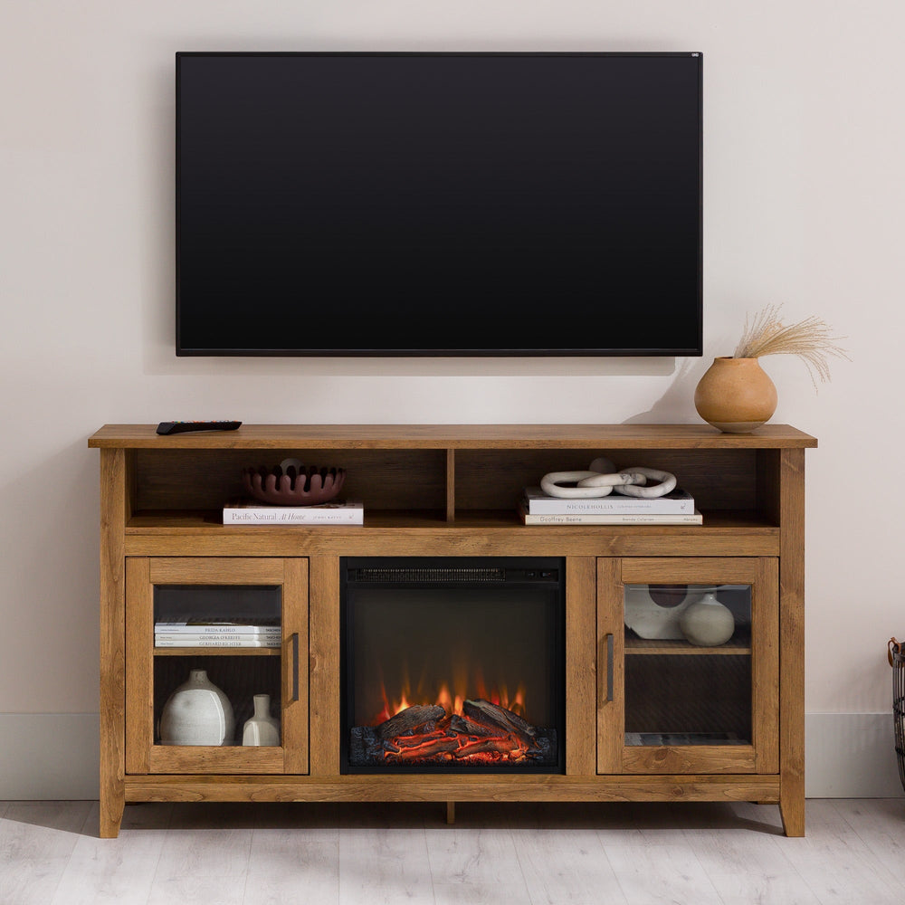 
                      
                        Wasatch 58" Transitional Fireplace Glass Wood TV Stand
                      
                    