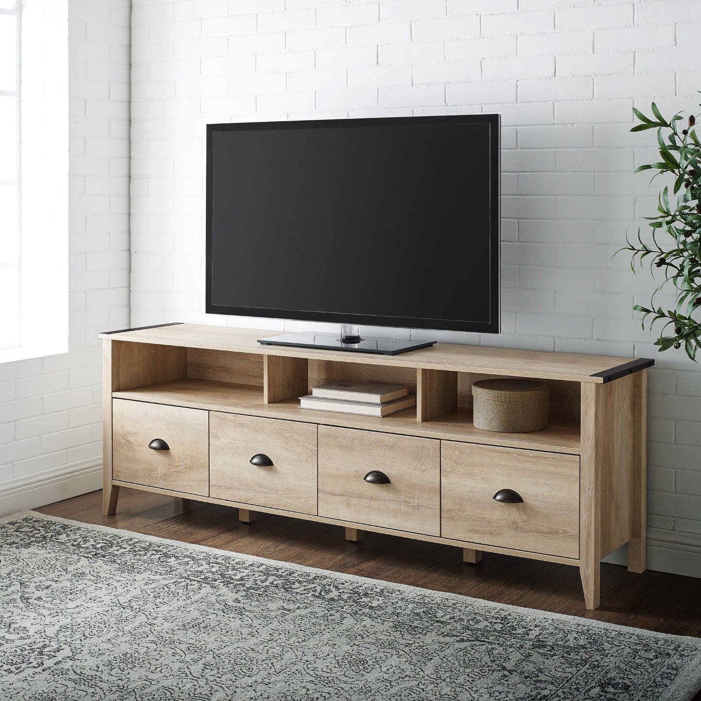 Clair 70" Industrial Farmhouse 4-Drawer TV Stand