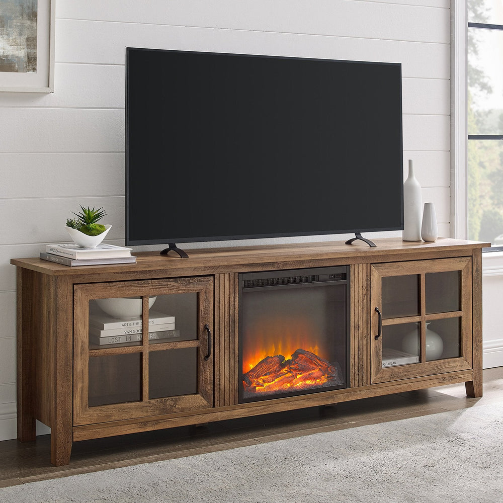 
                      
                        Simple Fireplace Console with Glass Doors
                      
                    