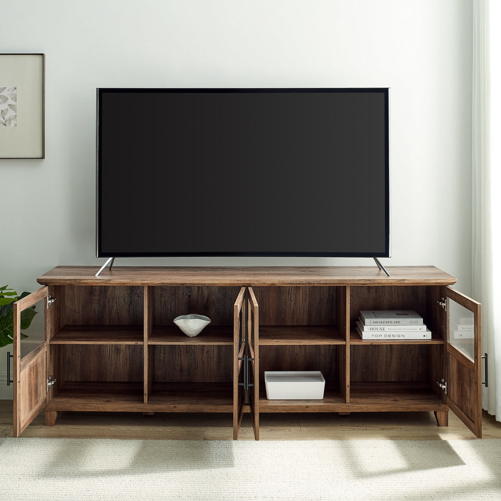 
                      
                        Goodwin 70" TV Stand with Glass and Wood 4 Panel Doors
                      
                    