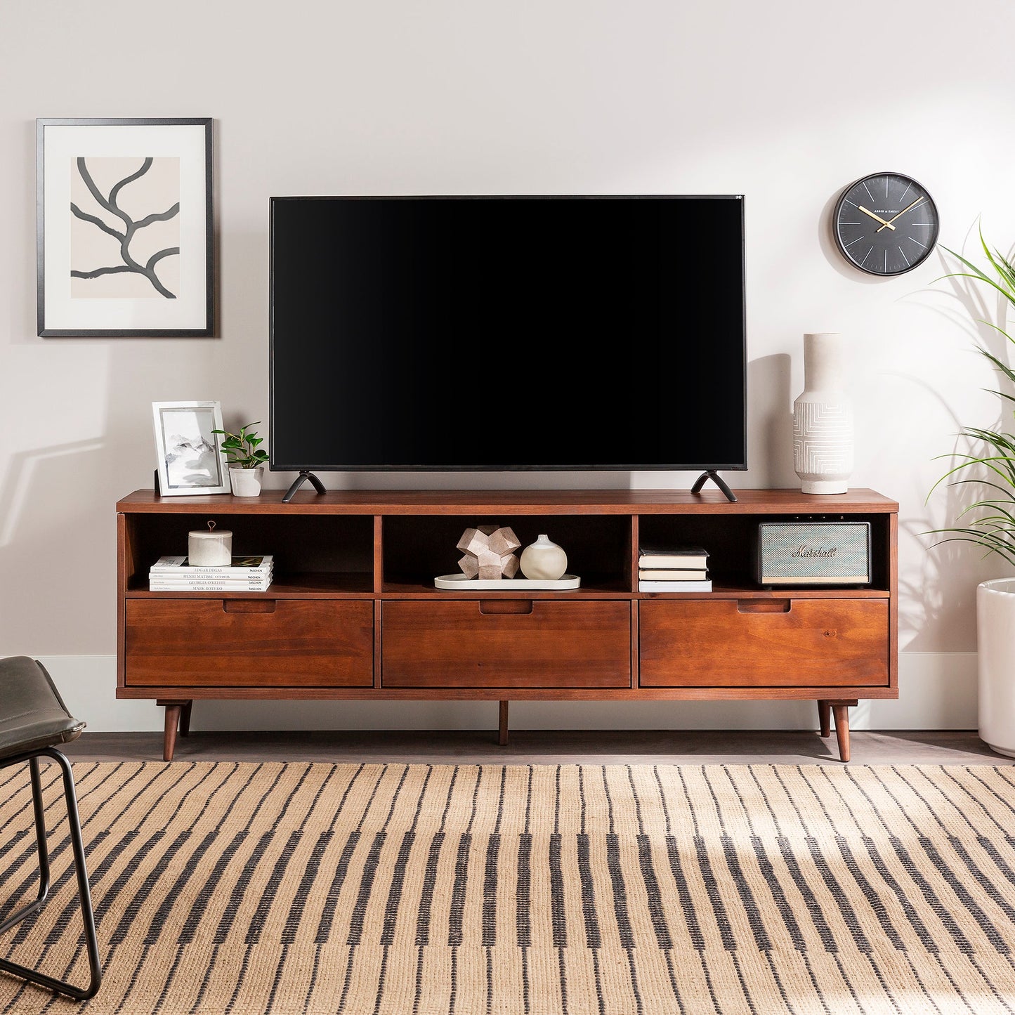 Ivy 70" 3 Drawer Solid Wood TV Stand