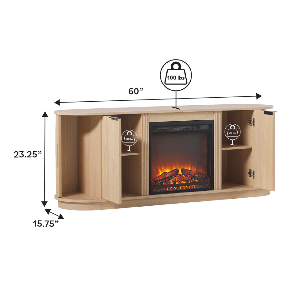 
                      
                        Chloe Modern Scandinavian Reeded Fireplace TV Stand
                      
                    