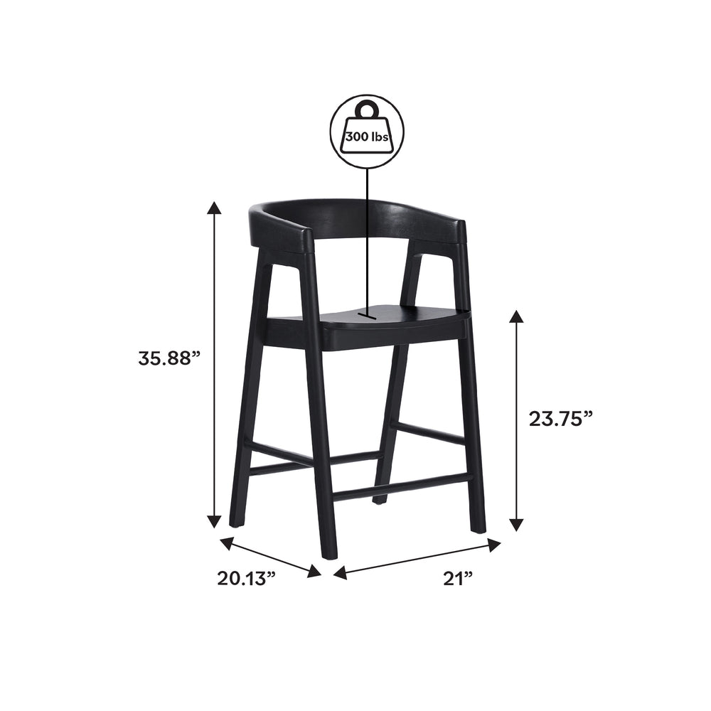 
                      
                        Ezra Modern Solid Wood Rounded Back Single Counter Stool
                      
                    