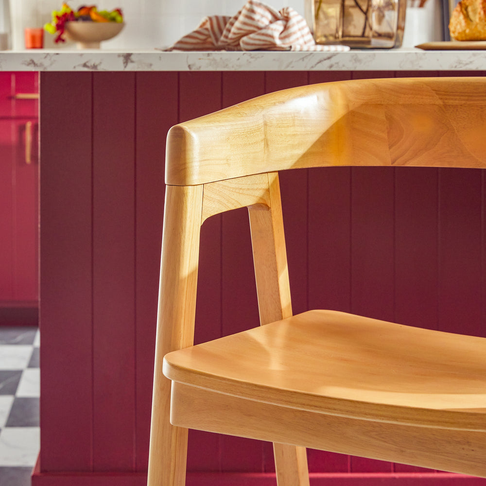 
                      
                        Ezra Modern Solid Wood Rounded Back Single Counter Stool
                      
                    
