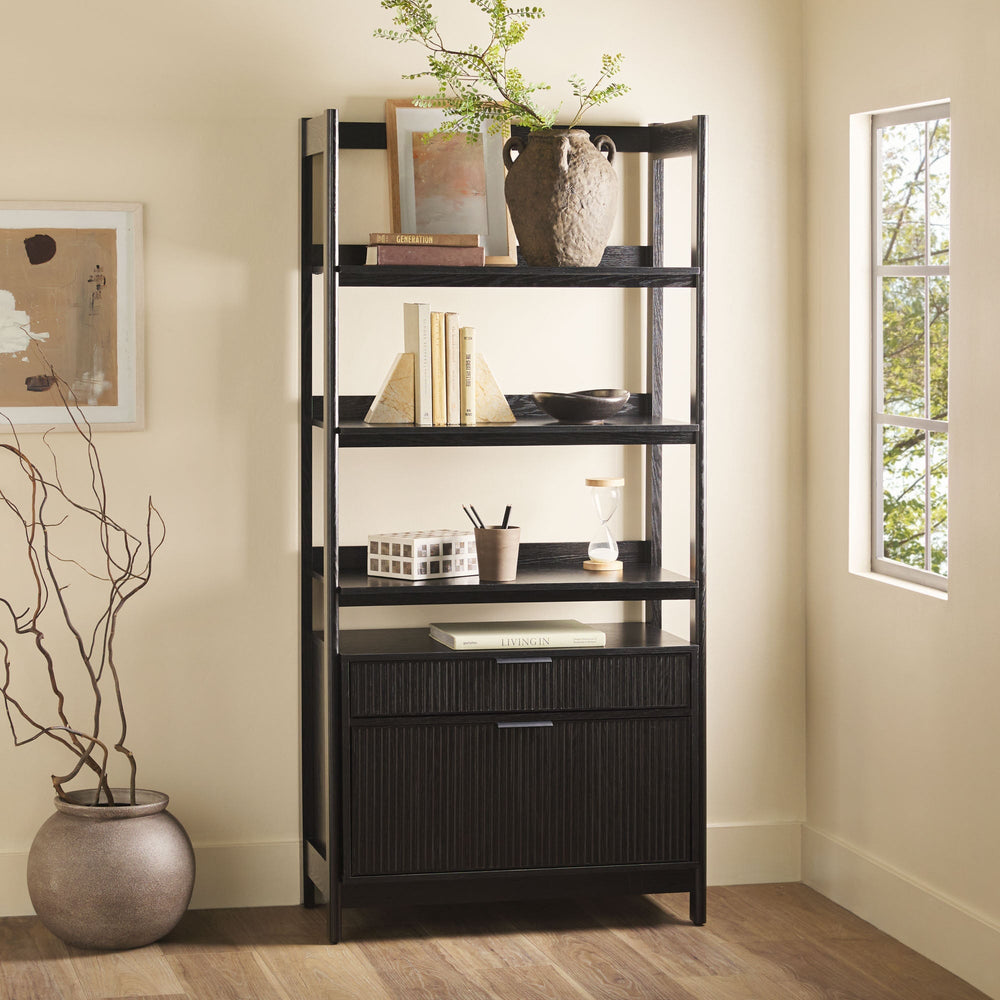 
                      
                        Holmes Modern Scandinavian Reeded Wide Bookshelf
                      
                    