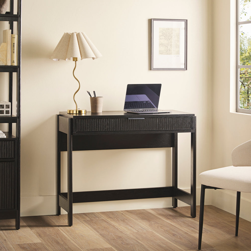 
                      
                        Holmes Modern Scandinavian Reeded Writing Desk
                      
                    