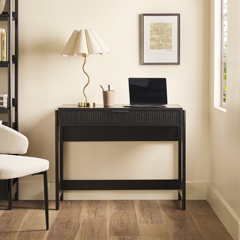 
                      
                        Holmes Modern Scandinavian Reeded Writing Desk
                      
                    