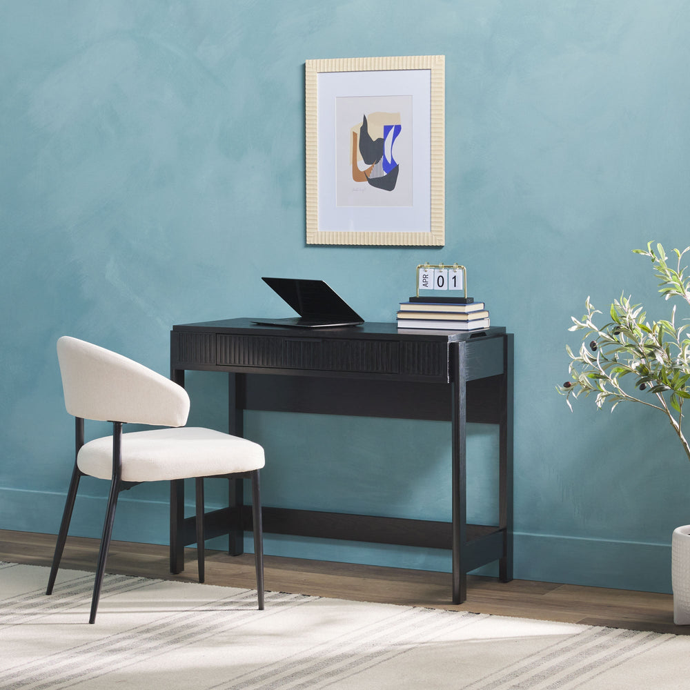
                      
                        Holmes Modern Scandinavian Reeded Writing Desk with Lift Top
                      
                    