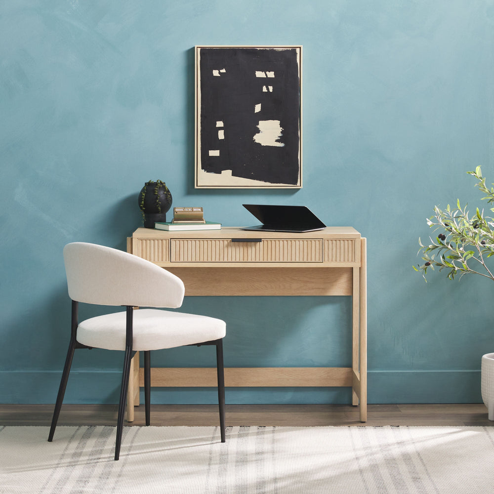 
                      
                        Holmes Modern Scandinavian Reeded Writing Desk with Lift Top
                      
                    