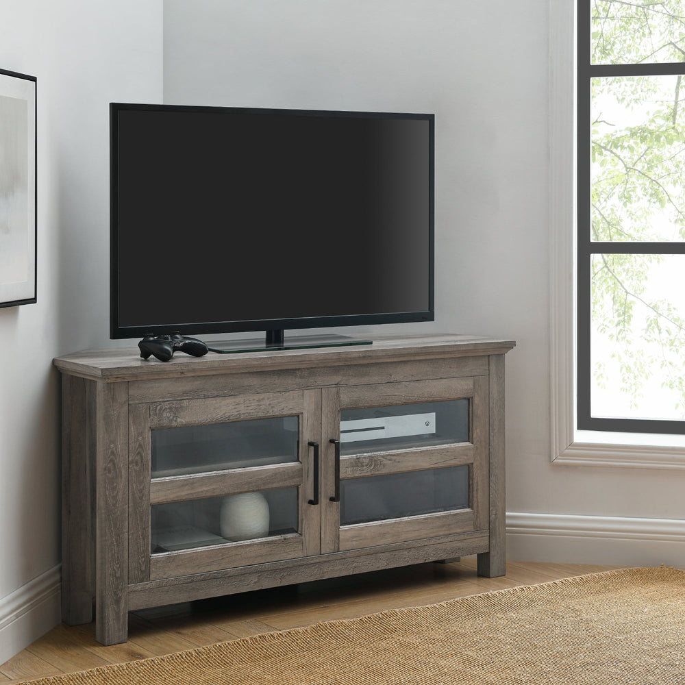 
                      
                        44" Transitional Modern Farmhouse Wood Corner TV Stand
                      
                    