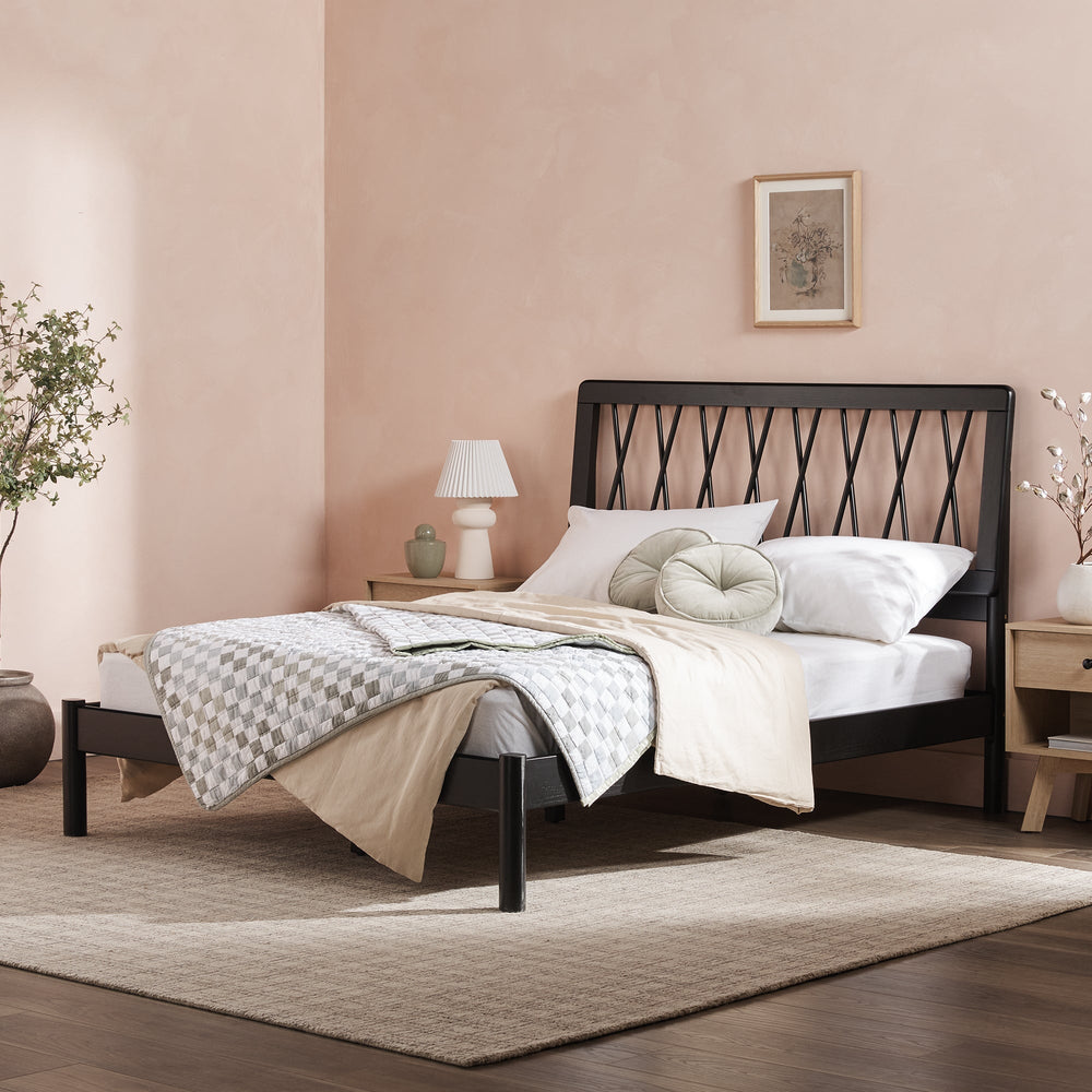 
                      
                        Xavier X Spindle Mid-Century Modern Solid Wood Bed
                      
                    