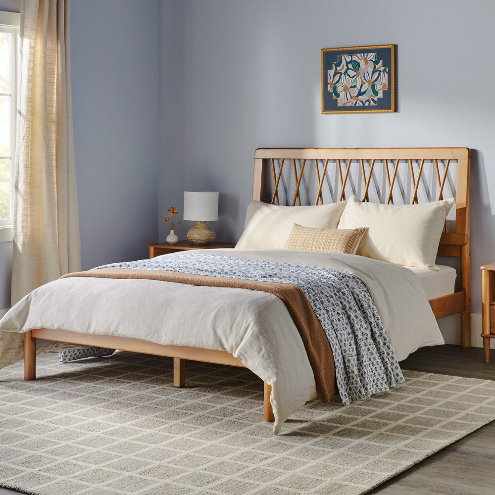 
                      
                        Xavier X Spindle Mid-Century Modern Solid Wood Bed
                      
                    