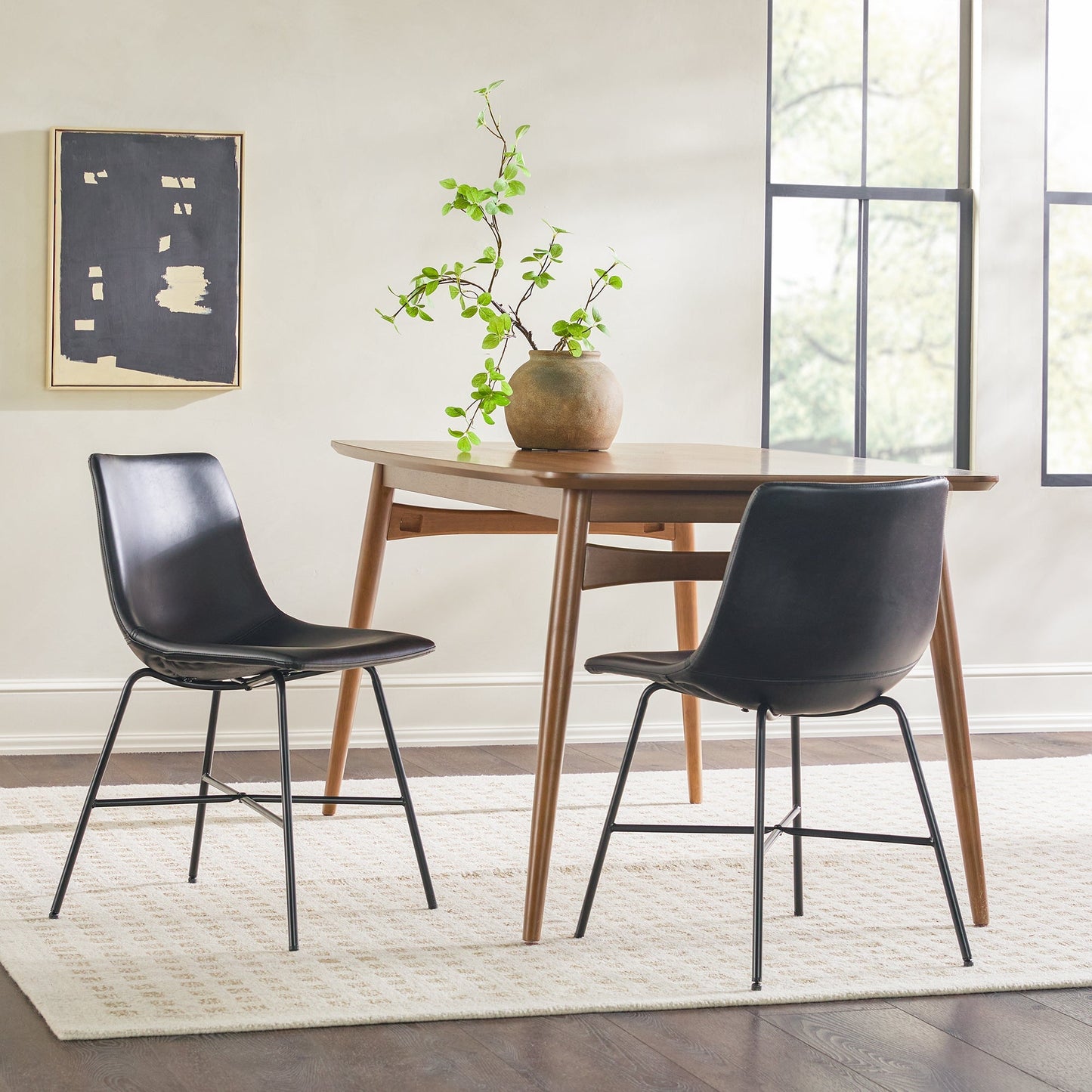 Xuma Modern Upholstered Seating Collection, Dining Chair or Counter Stool - Set of 2
