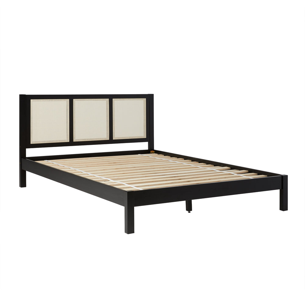 
                      
                        Yasmina Solid Wood Rattan Paneled Platform Bed (Queen or King)
                      
                    