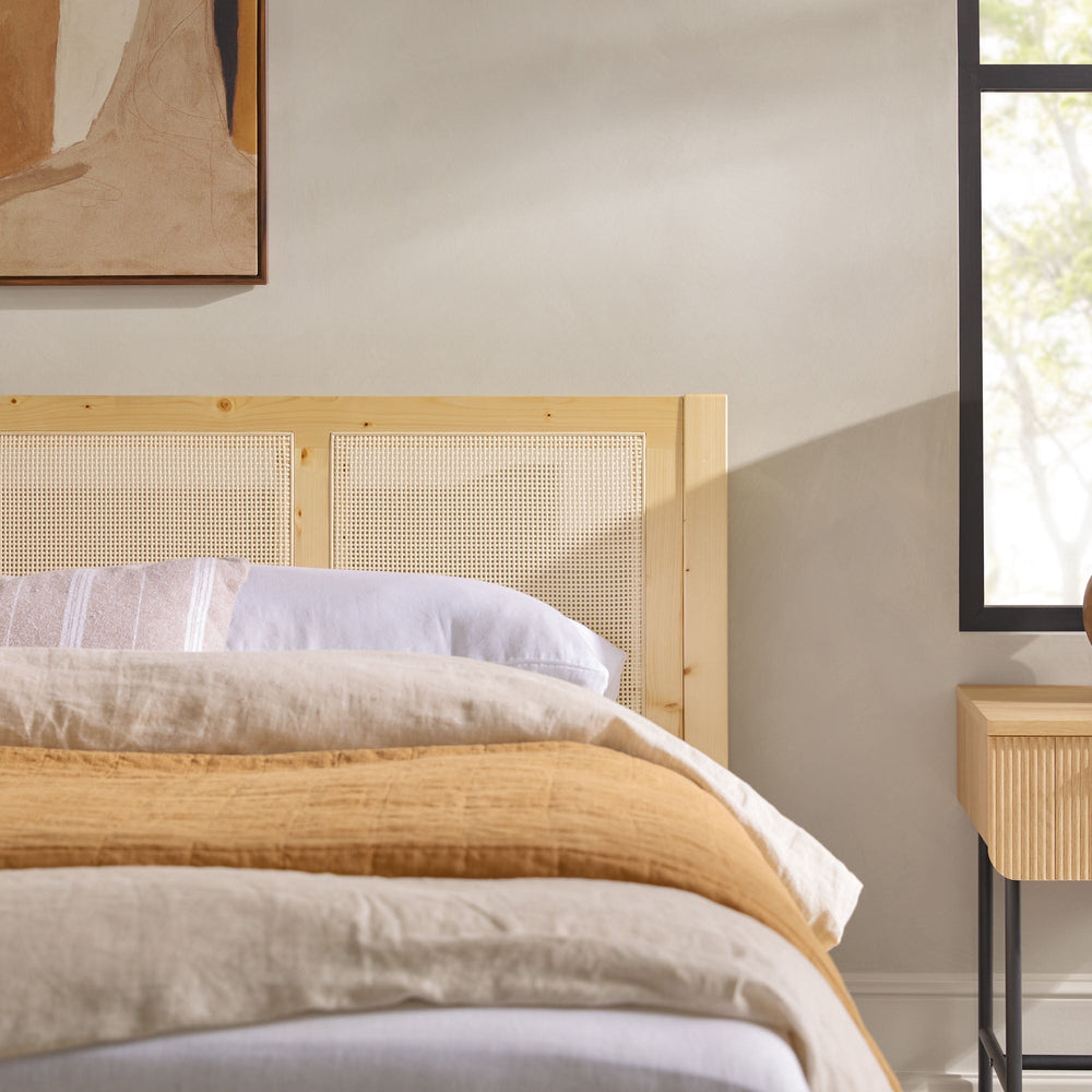 
                      
                        Yasmina Solid Wood Rattan Paneled Platform Bed (Queen or King)
                      
                    