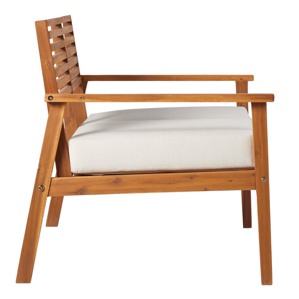 
                      
                        Zander Mid-Century Modern Acacia Outdoor Slat-Back Loveseat
                      
                    
