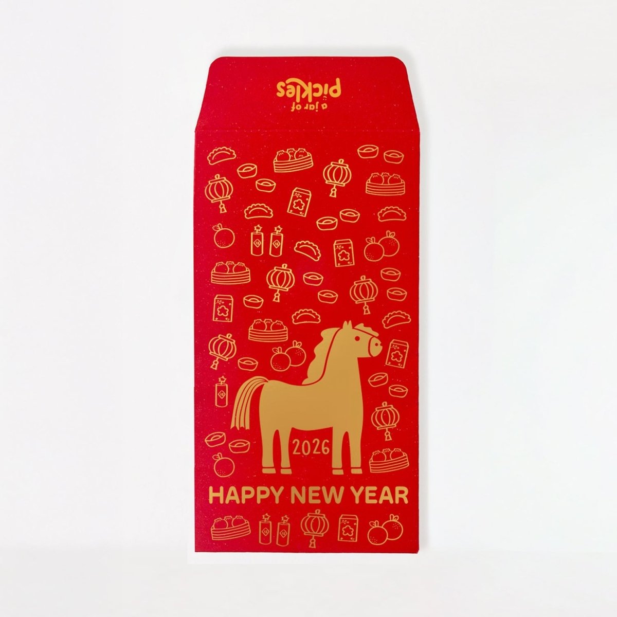 A Jar of Pickles Lunar New Year Horse Red Envelopes with Gold Foil, Set of 3