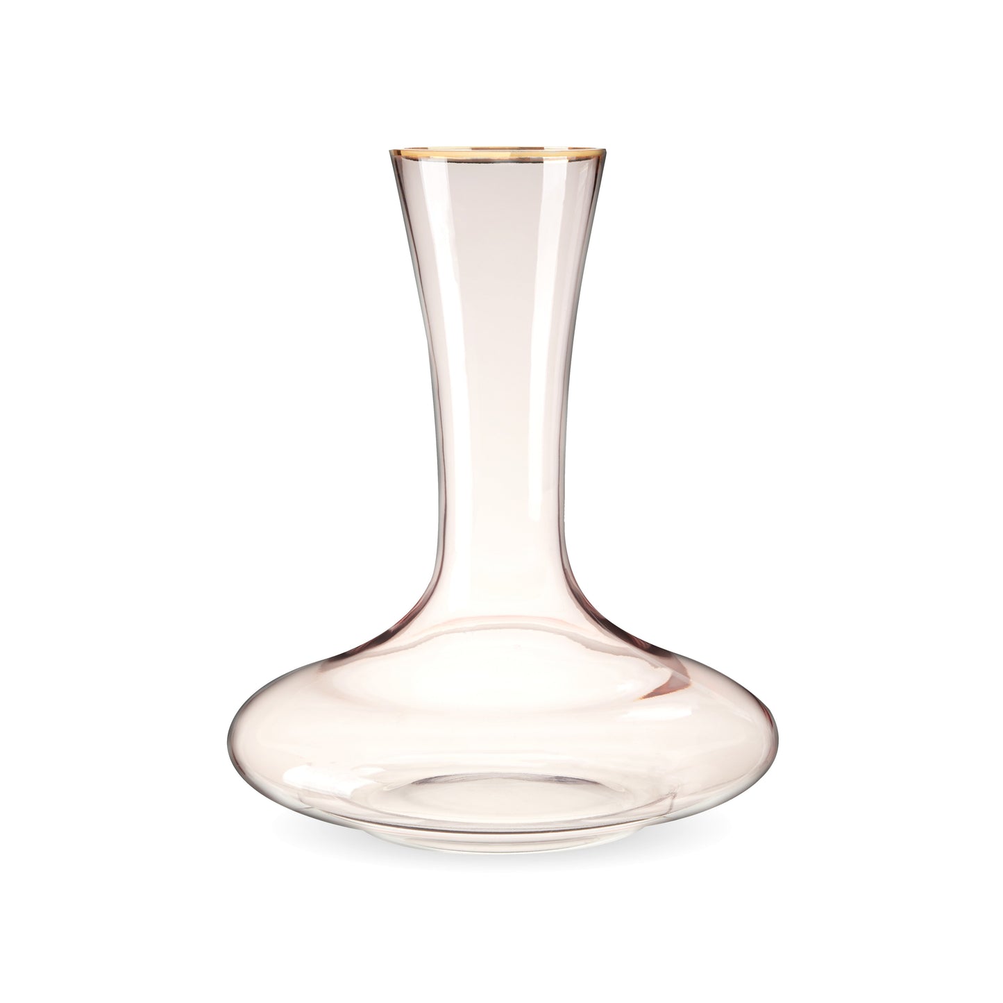 Rose Crystal Decanter with Gold Rim