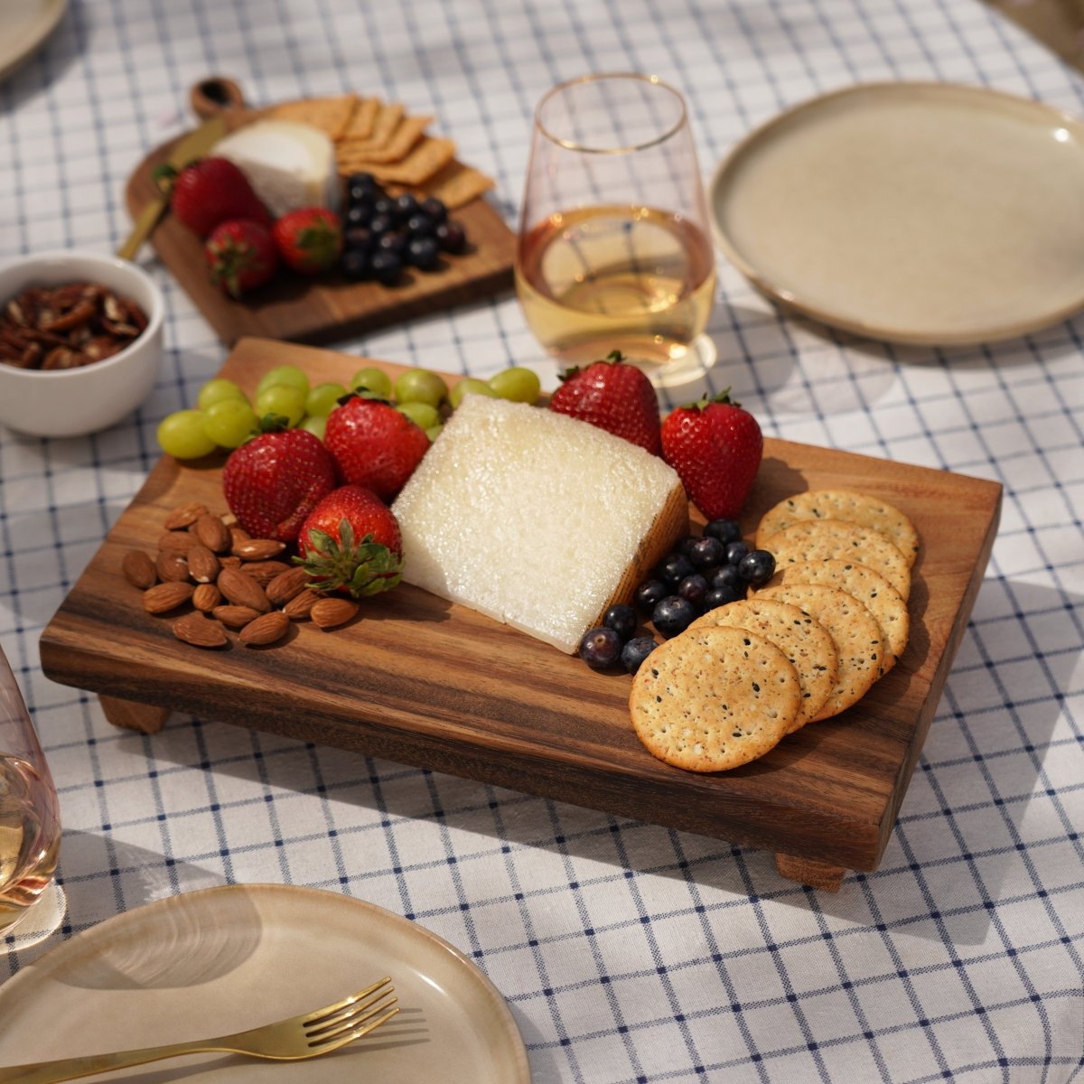 Twine Living Acacia Footed Serving Board - lily & onyx