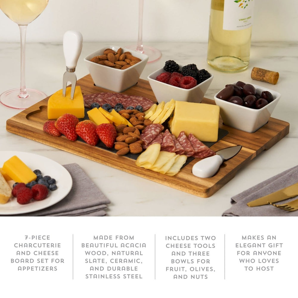 
                      
                        Twine Living Acacia & Slate Cheese Board Set with Ceramic Bowls - lily & onyx
                      
                    